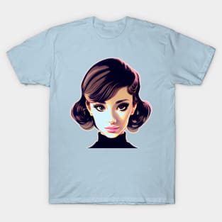 Audrey Hepburn, Elegant Classic Beauty, Confident Witty Fun Flirty Smart Actress T-Shirt